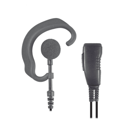 Micrófono de Solapa con Audífono / PTT Integrado / Gancho Ajustable / Reducción de Ruido / Cable de Uso Rudo / Compatible Motorola HT/PRO/MTX/PTX