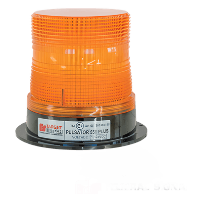 Estrobo PULSATOR(R); 551 PLUS Faro de Flash Sencillo con Montaje Permanente, Color Ámbar, 8 J, 12-48 Vcc