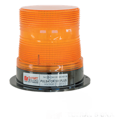 Estrobo PULSATOR(R); 551 PLUS Faro de Flash Sencillo con Montaje Permanente, Color Ámbar, 8 J, 12-48 Vcc