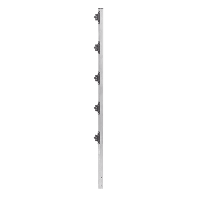 Poste de Paso para Cerca Electrificada / PTR Aluminio 1" / Altura 1.2 m (3.9 ft) / 5 Aisladores Incluidos / Resistente al Clima