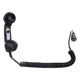Auricular Tipo Telefónico para Radios de Locomotora, Botón PTT de uso Rudo, Cable Espiral y Conector AAR