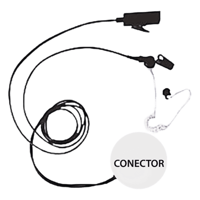 Kit Micrófono-Audífono Profesional / 2 Cables / Tubo Acústico Transparente / PTT Integrado / Kevlar Reforzado / Compatible VOX