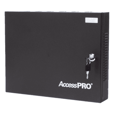 Panel de Control de Acceso 2 Puertas / 30,000 Tarjetas / TCP-IP / Gabinete y Fuente 12VCC 3A / 98.4 ft