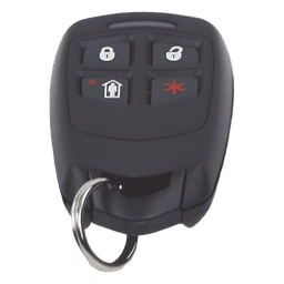 Control remoto inalámbrico tipo llavero de 4 botones con funciones programables para sistemas de alarma