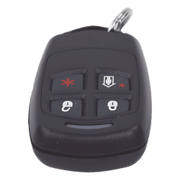 Control remoto inalámbrico tipo llavero de 4 botones con funciones programables para sistemas de alarma