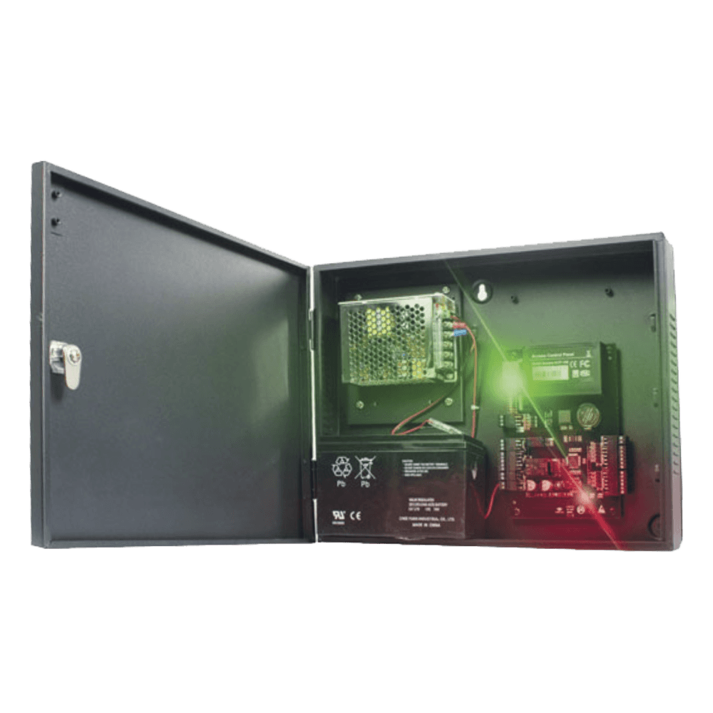 Panel de Control de Acceso / 4 Puertas / 30,000 Tarjetas / TCP-IP y RS485 / Fuente 12VCC 3A / Anti-Passback y Esclusamiento