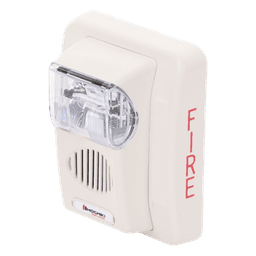 Sirena Estrobo / 24 Vcd / Multi-Candela 15-110 cd / Montaje en Pared / 5.0 x 4.5 x 2.5 pulgadas / Color Blanco