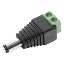Adaptador Macho Tipo Jack de 3.5 mm (0.14 Pulgadas) Polarizado de 12 Vcc / Terminales Tipo Tornillo / Polarizado (+/-) / Ideal para Cámaras de Video Vigilancia