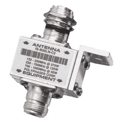 Protector Coaxial RF / 10 MHz a 1 GHz / 50 Ω / Conectores N Hembra / Bloqueo DC / 20 kA / 1,500 W