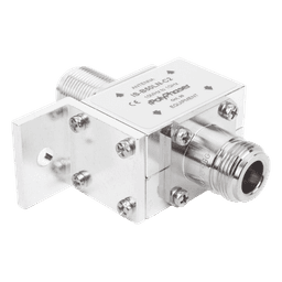 Protector Coaxial RF / 10 MHz a 1 GHz / 50 Ω / Conectores N Hembra / Bloqueo DC / 20 kA / 1,500 W