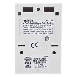 Módulo de Relevador Direccionable / 1 Salida Forma C / Zona Auxiliar Supervisada / Bucle V-Plex / 2A a 28 VCA/VCC