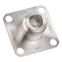 Conector N Hembra de Cambio Rápido / Wattmetro BIRD 43, 4304, 4 perforaciones a 18 mm, Níquel/ Plata/ Teflón.â€‹