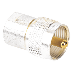 Adaptador UNIDAPT Hembra a UHF Macho (PL-259). Plata / Oro / Teflón.