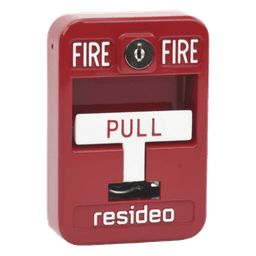 Estación manual de jalón contra incendio de acción simple, reset con llave, cumple ADA, carcasa de aluminio fundido