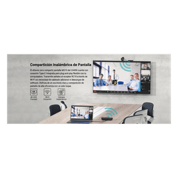 Sistema Videoconferencia 4K Todo en Uno / Cámara 8MP + Altavoz 3W / Micrófono 8 Filas / USB Type-C BYOD / Transmisión Inalámbrica 4K / Salas hasta 32 m² (344 ft²)