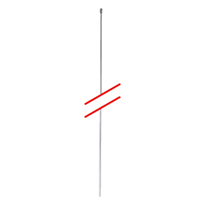 Látigo para Antena / 49' (124.46 cm) / 5/8 Longitud de Onda / Acero Inoxidable 17-7 PH / Punta de Disipación Estática