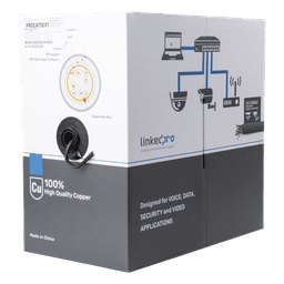 Bobina de Cable / Cat5e / FTP / 305 m (1000 pies) / Blindado / Intemperie CMX / 24 AWG / Cobre / Negro