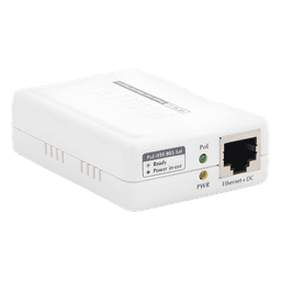 Inyector PoE 802.3af de 1 Puerto 10/100 Mbps (Mid-Span), Hasta 15.4 W