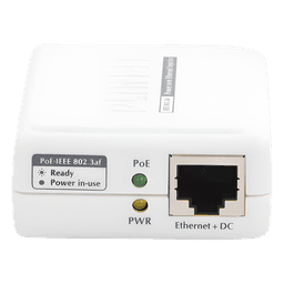 Inyector PoE 802.3af de 1 Puerto 10/100 Mbps (Mid-Span), Hasta 15.4 W