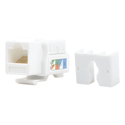 Módulo Jack Keystone Cat5e con Terminación 110 (Punchdown) para Faceplate - Color Blanco