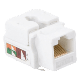 Módulo Jack Keystone Cat5e con Terminación 110 (Punchdown) para Faceplate - Color Blanco