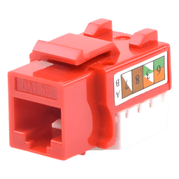 Módulo Jack Keystone Cat5e con Terminación 110 (Punchdown) para Faceplate - Color Rojo