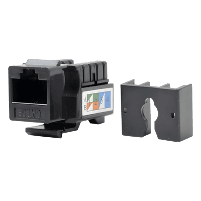 Módulo Jack Keystone Cat5e con Terminación 110 (Punchdown) para Faceplate - Color Negro