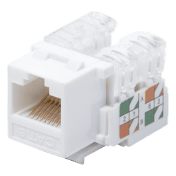 Módulo Jack Keystone / Cat6 / Clase E / Terminación 110 Punchdown / RJ45 / Sin Blindaje / Color Blanco