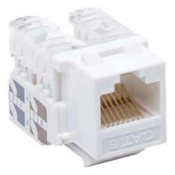 Módulo Jack Keystone / Cat6 / Clase E / Terminación 110 Punchdown / RJ45 / Sin Blindaje / Color Blanco
