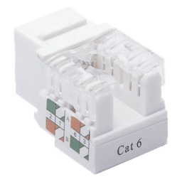 Módulo Jack Keystone / Cat6 / Clase E / Terminación 110 Punchdown / RJ45 / Sin Blindaje / Color Blanco