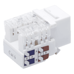 Módulo Jack Keystone / Cat6 / Clase E / Terminación 110 Punchdown / RJ45 / Sin Blindaje / Color Blanco