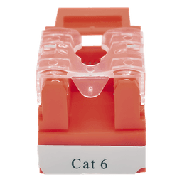 Módulo Jack Keystone Cat6 con Terminación 110 (Punchdown) para Faceplate - Color Rojo