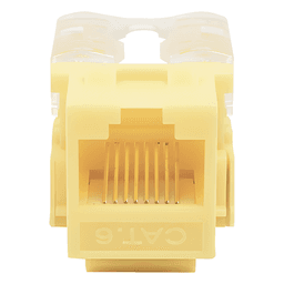 Módulo Jack Keystone Cat6 con Terminación 110 (Punchdown) para Faceplate - Color Amarillo