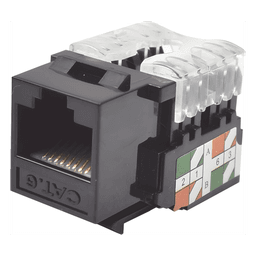 Módulo Jack Keystone / Cat6 / Terminación 110 Punchdown / RJ45 Sin Blindaje / T568A-B / Color Negro