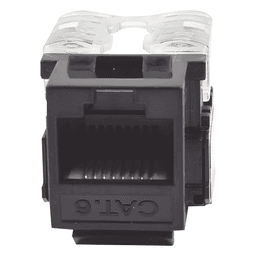 Módulo Jack Keystone / Cat6 / Terminación 110 Punchdown / RJ45 Sin Blindaje / T568A-B / Color Negro
