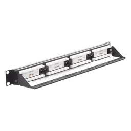 Panel de Parcheo de Impacto (110) UTP de 24 Puertos Cat5e, 19 Pulgadas con Barra para Organizar Cable