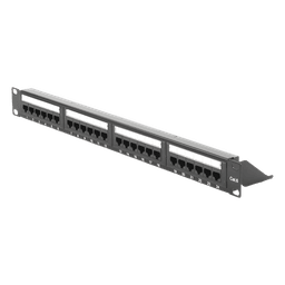 Panel de Parcheo de Impacto (110) UTP de 24 Puertos Cat6, 19 Pulgadas (48.26 cm), con Barra para Organizar Cable