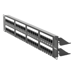 Panel de Parcheo de Impacto / 48 Puertos / Cat5e / 19 Pulgadas (48.26 cm) / 2U / T568A/T568B / Barra Organizadora