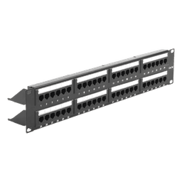 Panel de Parcheo de Impacto / 48 Puertos / Cat5e / 19 Pulgadas (48.26 cm) / 2U / T568A/T568B / Barra Organizadora