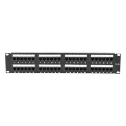 Panel de Parcheo de Impacto / 48 Puertos / Cat5e / 19 Pulgadas (48.26 cm) / 2U / T568A/T568B / Barra Organizadora