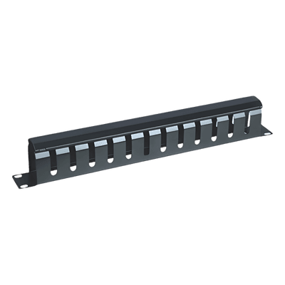 Organizador de Cables Horizontal / 1U para Rack 19" / Capacidad 60 Cables Cat5 o 50 Cat6 / Cubierta Metálica / Ventilación 50%