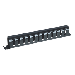 Organizador de Cables Horizontal / 1U para Rack 19" / Capacidad 60 Cables Cat5 o 50 Cat6 / Cubierta Metálica / Ventilación 50%