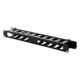 Organizador de Cables Horizontal / 1U para Rack 19" / Capacidad 60 Cables Cat5 o 50 Cat6 / Cubierta Metálica / Ventilación 50%