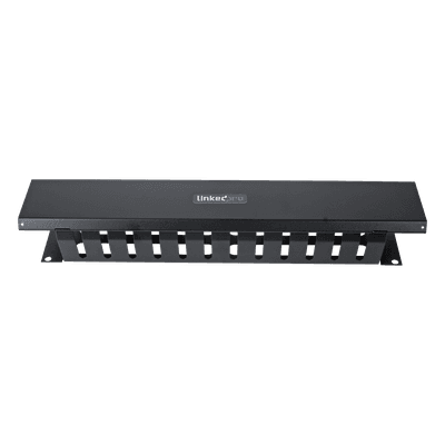 Organizador de Cables Horizontal de 2U para Rack de 19" con Cubierta Metálica