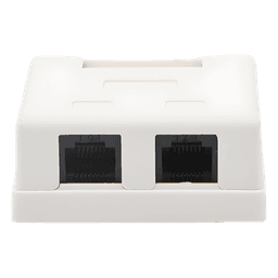Caja de Pared con 2 Puertos, Incluye 2 Jacks UTP Cat5e Keystone