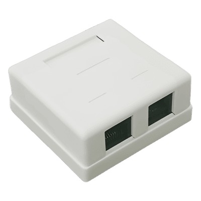 Caja de Pared con Jack UTP Cat5e y Jack RJ11 Telefónico