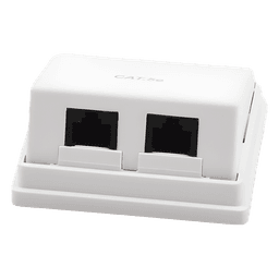 Caja de Pared Angulada Incluye 2 Jacks UTP Cat5e Keystone