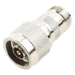 Adaptador en Línea, de Conector N Macho Inverso a N Hembra, Níquel/ Oro/ Teflón.