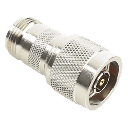 Adaptador en Línea, de Conector N Macho Inverso a N Hembra, Níquel/ Oro/ Teflón.