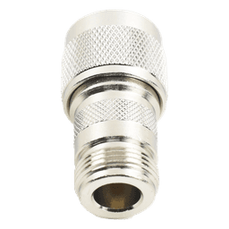 Adaptador en Línea, de Conector N Macho Inverso a N Hembra, Níquel/ Oro/ Teflón.